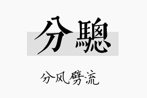 分骢名字的寓意及含义