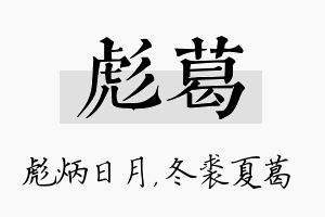 彪葛名字的寓意及含义