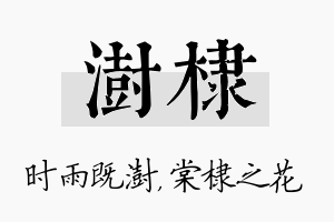 澍棣名字的寓意及含义