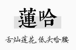 莲哈名字的寓意及含义