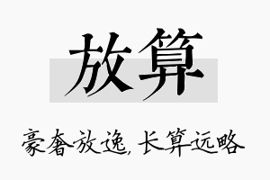 放算名字的寓意及含义