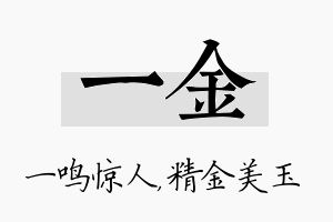 一金名字的寓意及含义