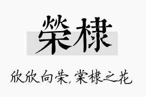 荣棣名字的寓意及含义