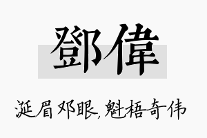 邓伟名字的寓意及含义