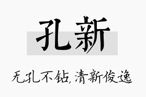 孔新名字的寓意及含义