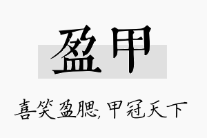 盈甲名字的寓意及含义