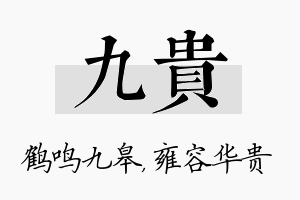 九贵名字的寓意及含义