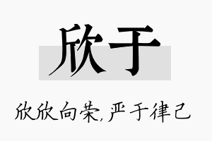 欣于名字的寓意及含义