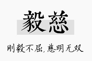 毅慈名字的寓意及含义