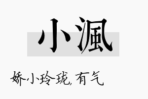 小沨名字的寓意及含义