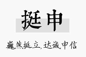 挺申名字的寓意及含义