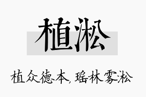 植淞名字的寓意及含义