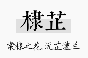 棣芷名字的寓意及含义