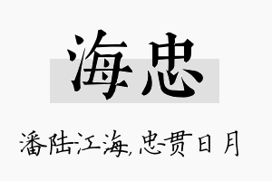 海忠名字的寓意及含义