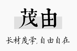 茂由名字的寓意及含义