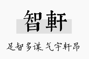 智轩名字的寓意及含义