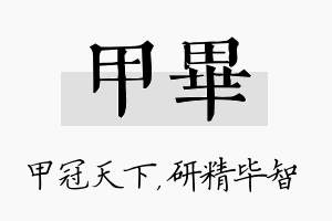 甲毕名字的寓意及含义