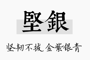 坚银名字的寓意及含义