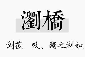 浏桥名字的寓意及含义