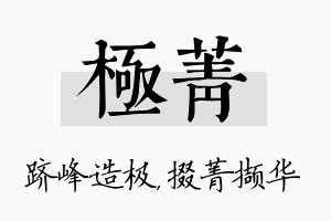 极菁名字的寓意及含义