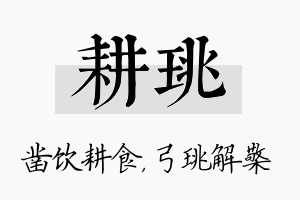 耕珧名字的寓意及含义