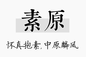 素原名字的寓意及含义