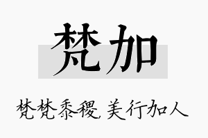 梵加名字的寓意及含义