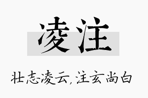 凌注名字的寓意及含义