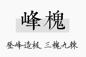 峰槐名字的寓意及含义