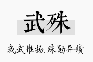 武殊名字的寓意及含义