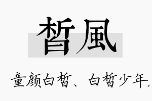 皙风名字的寓意及含义