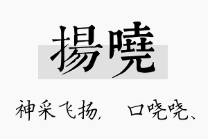 扬哓名字的寓意及含义