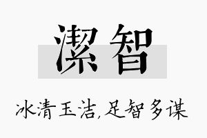 洁智名字的寓意及含义