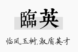 临英名字的寓意及含义