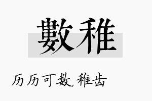 数稚名字的寓意及含义