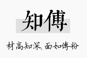 知傅名字的寓意及含义