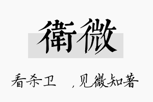 卫微名字的寓意及含义