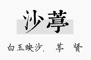 沙葶名字的寓意及含义