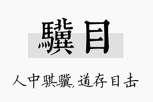 骥目名字的寓意及含义