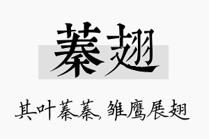 蓁翅名字的寓意及含义