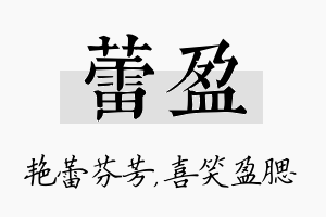 蕾盈名字的寓意及含义