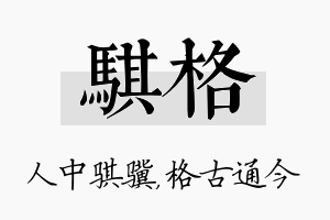 骐格名字的寓意及含义