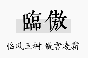 临傲名字的寓意及含义