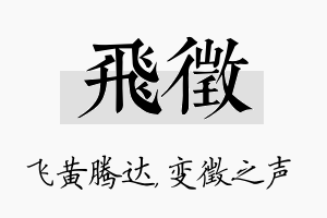 飞徵名字的寓意及含义