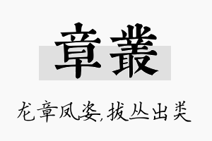 章丛名字的寓意及含义