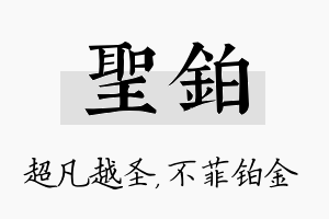 圣铂名字的寓意及含义