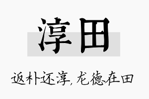 淳田名字的寓意及含义