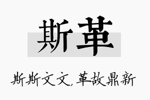 斯革名字的寓意及含义