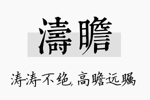 涛瞻名字的寓意及含义