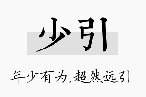 少引名字的寓意及含义